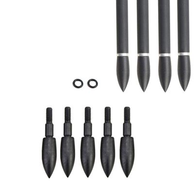 12PCS Arrow Points Tips 75 90 100 125 150 200 250 300 350 Grain Broadheads Arrow Head Insert Hunting Archery Accessories Bows (150GR Black)