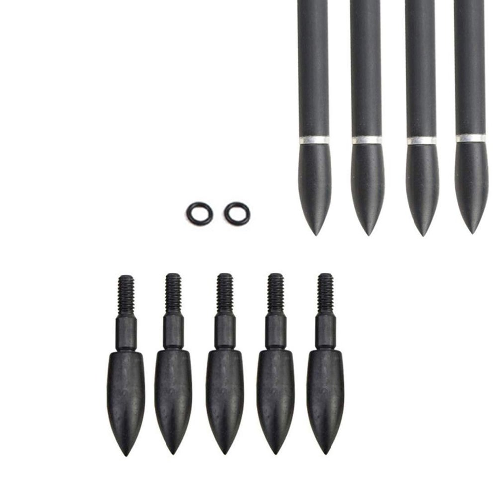 12PCS Arrow Points Tips 75 90 100 125 150 200 250 300 350 Grain Broadheads Arrow Head Insert Hunting Archery Accessories Bows (150GR Black)