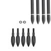 12PCS Arrow Points Tips 75 90 100 125 150 200 250 300 350 Grain Broadheads Arrow Head Insert Hunting Archery Accessories Bows (150GR Black)
