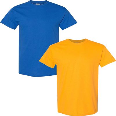 Gildan Men's Heavy Cotton Short Sleeve T Shirt, 2-Pack 2XL-Royal-Gold