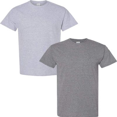 Gildan Men's Heavy Cotton Short Sleeve T Shirt, 2-Pack 2XL-Sportgrey-Graphite