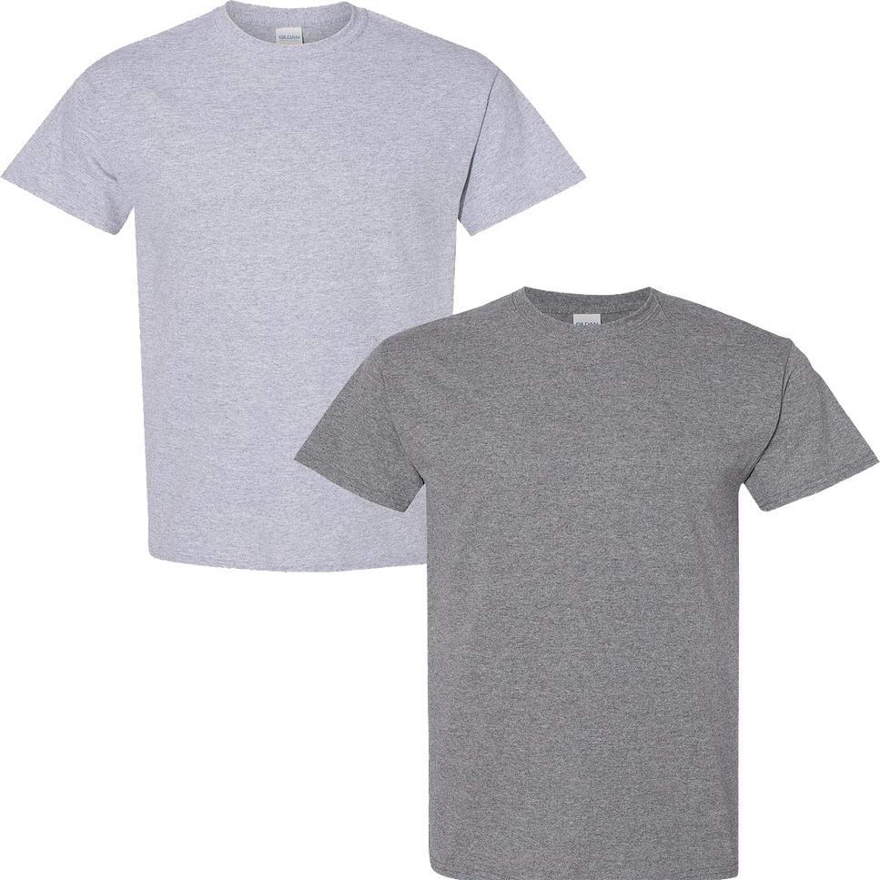 Gildan Men's Heavy Cotton Short Sleeve T Shirt, 2-Pack 2XL-Sportgrey-Graphite