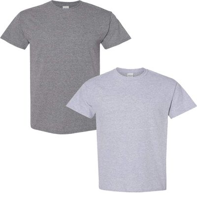 Gildan Men's Heavy Cotton Short Sleeve T Shirt, 2-Pack MED-Graphite-Sportgrey