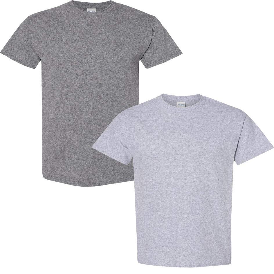 Gildan Men's Heavy Cotton Short Sleeve T Shirt, 2-Pack MED-Graphite-Sportgrey