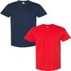 Gildan Men's Heavy Cotton Short Sleeve T Shirt, 2-Pack MED-Navy-Red view 1