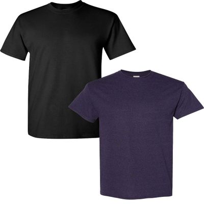 Gildan Men's Heavy Cotton Short Sleeve T Shirt, 2-Pack XL-Black-BlackBerry