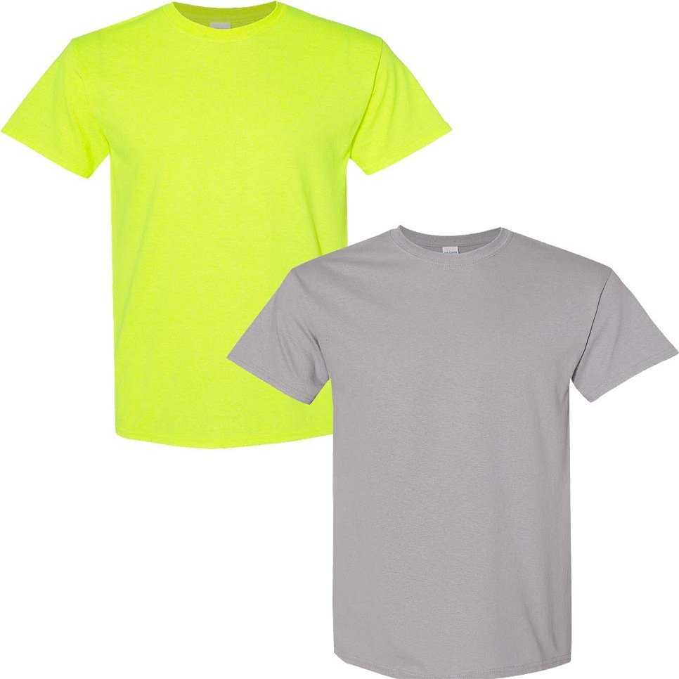 Gildan Men's Classic, 2-Pack 2XL-SafetyGreen-Gravel
