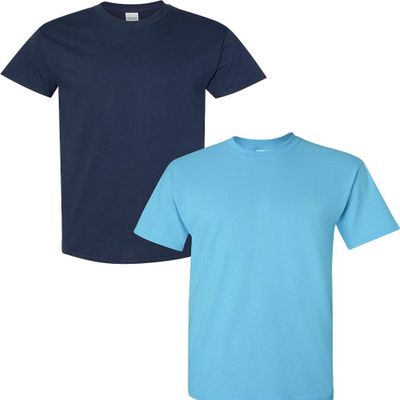 Gildan Men's Heavy Cotton Short Sleeve T Shirt, 2-Pack 2XL-Navy-Sky
