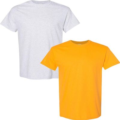 Gildan Men's Heavy Cotton Short Sleeve T Shirt, 2-Pack XL-Ash-Gold