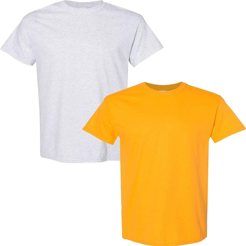 Gildan Men's Heavy Cotton Short Sleeve T Shirt, 2-Pack XL-Ash-Gold