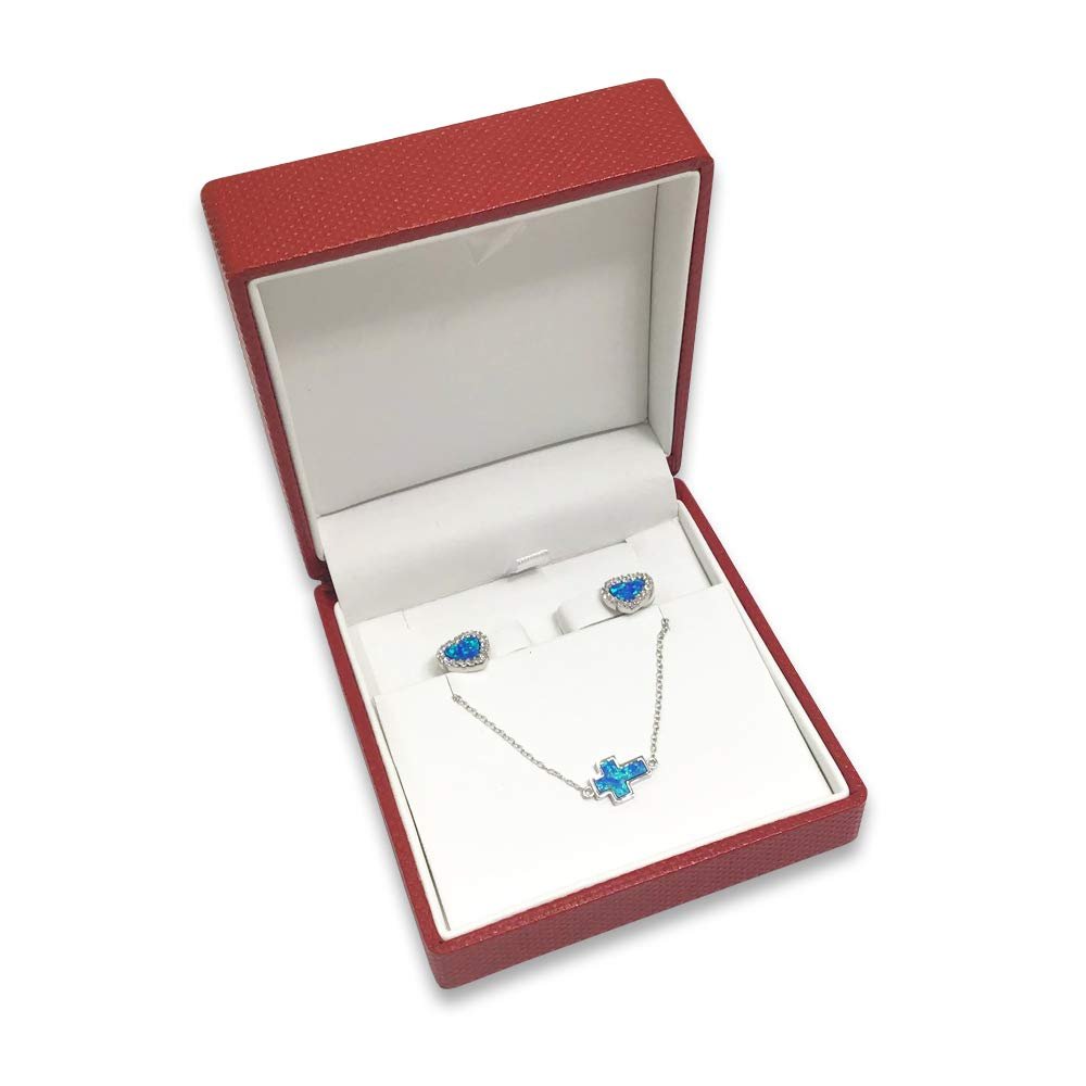 1 Qty - Premium Macaw-Red Textured Combination Jewelry Box w/matching Ribbon Gift Packer included