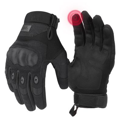 KEMIMOTO Tactical Gloves for Men, Touchscreen Motorcycle Gloves with Hard Shell & Palm Padding for Sports Motorcycle Cycling Tactical Airsoft Paintball Hunting Hiking Camping Climbing (Black,Medium)