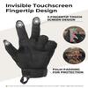 KEMIMOTO Tactical Gloves for Men, Touchscreen Motorcycle Gloves with Hard Shell & Palm Padding for Sports Motorcycle Cycling Tactical Airsoft Paintball Hunting Hiking Camping Climbing (Black,Medium) view 3