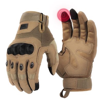 KEMIMOTO Tactical Gloves for Men, Touchscreen Motorcycle Gloves with Hard Shell & Palm Padding for Sports Motorcycle Cycling Tactical Airsoft Paintball Hunting Hiking Camping Climbing (Brown,XX-Large)