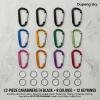 12PCS Carabiner Keychain Clip - 3" Aluminum Caribeener Key Clip,D Ring Shape Nonlocking Carabeaner Hook Buckle,Multi-Function Spring Snap Key Clips Tool for Home,Camping,Hiking,Traveling,Backpack view 2