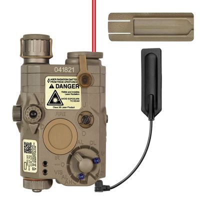 Airsoft PEQ 15 IR Laser + Visible Red Laser + White LED Flashlight with Tactical Remote Switch Mount Kit (Tan)