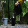 (Ovject) Object Made in Japan Enamel Hook Mug, 12.2 fl oz (360 ml), Khaki Black view 4