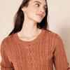 Amazon Essentials Women's Soft Fisherman Cable Long-Sleeve Crewneck Sweater (Available in Plus Size), Caramel, XX-Large view 4