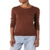 Amazon Essentials Women's Long-Sleeve Lightweight Crewneck Sweater (Available in Plus Size), Brown, Large view 1
