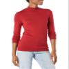 Amazon Essentials Women's Lightweight Mockneck Sweater (Available in Plus Size), Dark Red, X-Small view 1