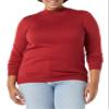 Amazon Essentials Women's Lightweight Mockneck Sweater (Available in Plus Size), Dark Red, X-Small view 4