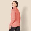 Amazon Essentials Women's Fisherman Cable Turtleneck Sweater (Available in Plus Size), Coral Pink, XX-Large view 3