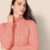 Amazon Essentials Women's Fisherman Cable Turtleneck Sweater (Available in Plus Size), Coral Pink, XX-Large view 4
