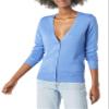 Amazon Essentials Women's Lightweight V-Neck Cardigan Sweater (Available in Plus Size), Blue, X-Small view 1
