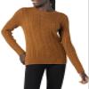 Amazon Essentials Women's Soft Fisherman Cable Long-Sleeve Crewneck Sweater (Available in Plus Size), Dark Chestnut Brown Heather, Small view 1