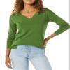 Amazon Essentials Women's Lightweight Long-Sleeve V-Neck Tunic Sweater (Available in Plus Size), Green, X-Small view 1
