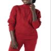 Amazon Essentials Women's Winter Long-Sleeve Sweater, Soft Touch Funnel Neck Cable Knit, Dark Red, X-Small view 1