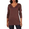 Amazon Essentials Women's Lightweight Long-Sleeve V-Neck Tunic Sweater (Available in Plus Size), Dark Chestnut Brown Heather, Medium view 1