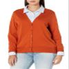 Amazon Essentials Women's Lightweight V-Neck Cardigan Sweater (Available in Plus Size), Rust, X-Large view 1