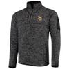 Antigua Men's Heather Black Minnesota Vikings Fortune Quarter-Zip Pullover Jacket view 1