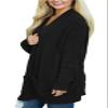 Andongnywell Women's Cable Knit Open Front Chunky Cardigans Sweaters Boyfriend Sweaters Jackets Overcoats Outwear (Black,Large) view 3