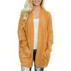 Andongnywell Women's Cable Knit Open Front Chunky Cardigans Sweaters Boyfriend Sweaters Jackets Overcoats Outwear (Yellow,XX-Large) view 2