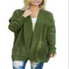 Andongnywell Women's Cable Knit Open Front Chunky Cardigans Sweaters Boyfriend Sweaters Jackets Overcoats Outwear (Green,X-Large) view 2