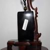 2.9" China Certified Nature Black Obsidian Jade Zhongkui Amulet Hand Made Necklace Pendant 8985 view 4