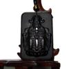 2.3" China Certified Nature Black Obsidian Jade The GOF of Wealth Hand Made Necklace Pendant 8961 view 1