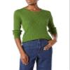 Amazon Essentials Women's Lightweight Long-Sleeve Cable Crewneck Sweater (Available in Plus Size), Green, Small view 1