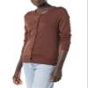 Amazon Essentials Women's Lightweight Crewneck Cardigan Sweater (Available in Plus Size), Dark Chestnut Brown Heather, X-Small view 1