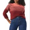 Amazon Essentials Crewneck Sweater for Women, Soft-Touch, Burgundy Coral Pink Ombre Pattern, Medium view 1