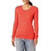 Amazon Essentials Women's Lightweight Long-Sleeve Cable Crewneck Sweater (Available in Plus Size), Coral Pink, Large view 1