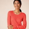 Amazon Essentials Women's Lightweight Long-Sleeve Cable Crewneck Sweater (Available in Plus Size), Coral Pink, Large view 4