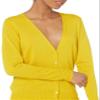 Amazon Essentials Women's Lightweight V-Neck Cardigan Sweater (Available in Plus Size), Dark Yellow, XX-Large view 4