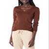 Amazon Essentials Women's Regular-Fit Lightweight Long-Sleeve V-Neck Sweater (Available in Plus Size), Toffee Brown, X-Small view 1