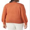 Amazon Essentials Women's Soft Touch Pleated Shoulder Crewneck Sweater, Caramel, Small view 3