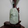 2.6" China Certified Grade A Nature Jadeite Jade Guangong Amute Necklace Pendant 0030 view 4