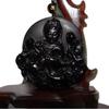 2.2" China Certified Nature Black Obsidian Jade Blessing Kwan-yin Hand Made Necklace Pendant 8955 view 1
