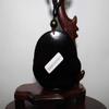 2.2" China Certified Nature Black Obsidian Jade Blessing Kwan-yin Hand Made Necklace Pendant 8955 view 4